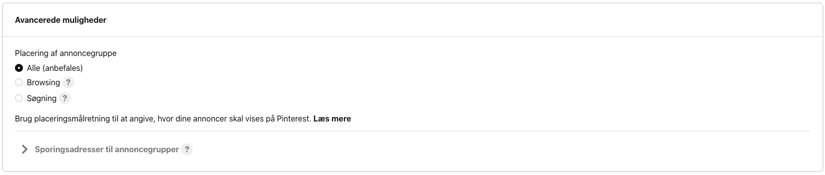 Pinterest annoncering muligheder